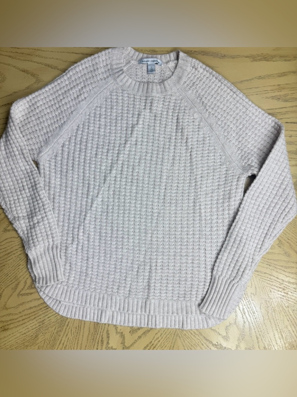 Autumn Cashmere Women's Crewneck Waffle Knit Sweater - Cream